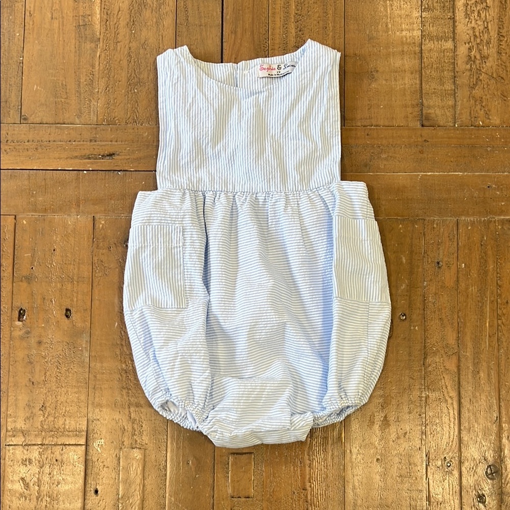 Blue Striped baby Romper